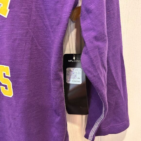 Minnesota‎ Vikings NFL Women's Long Sleeve Shirt Size Small NWT Purple Gold - Picture 3 of 6